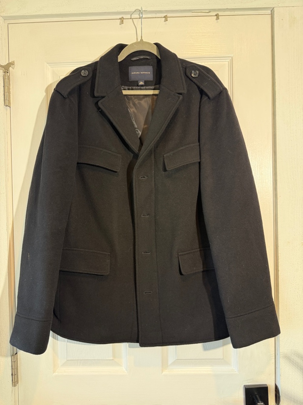 Banana Republic Black Military-Style Field Jacket